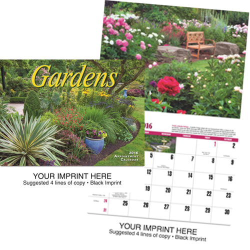 Imprinted Promotional Calendar - Gardens #808