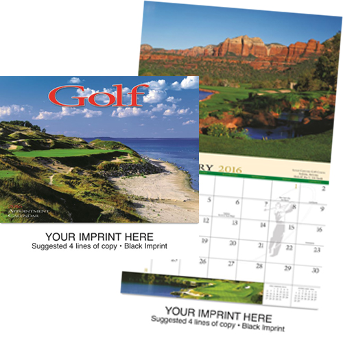 Imprinted Golf Calendar - Golf #814