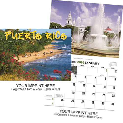 Custom Scenic Imprinted Calendar - Puerto Rico #828