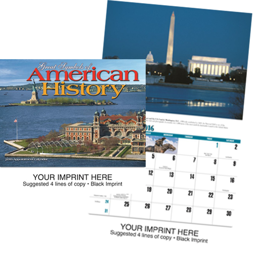 Custom Imprinted Scenic Calendar - Great Symbols of American History #839