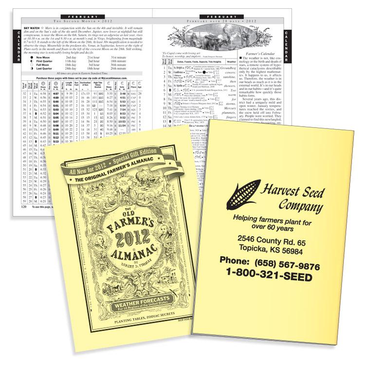 Personalized Farmers Almanac, Custom Imprinted Almanac, Personalized